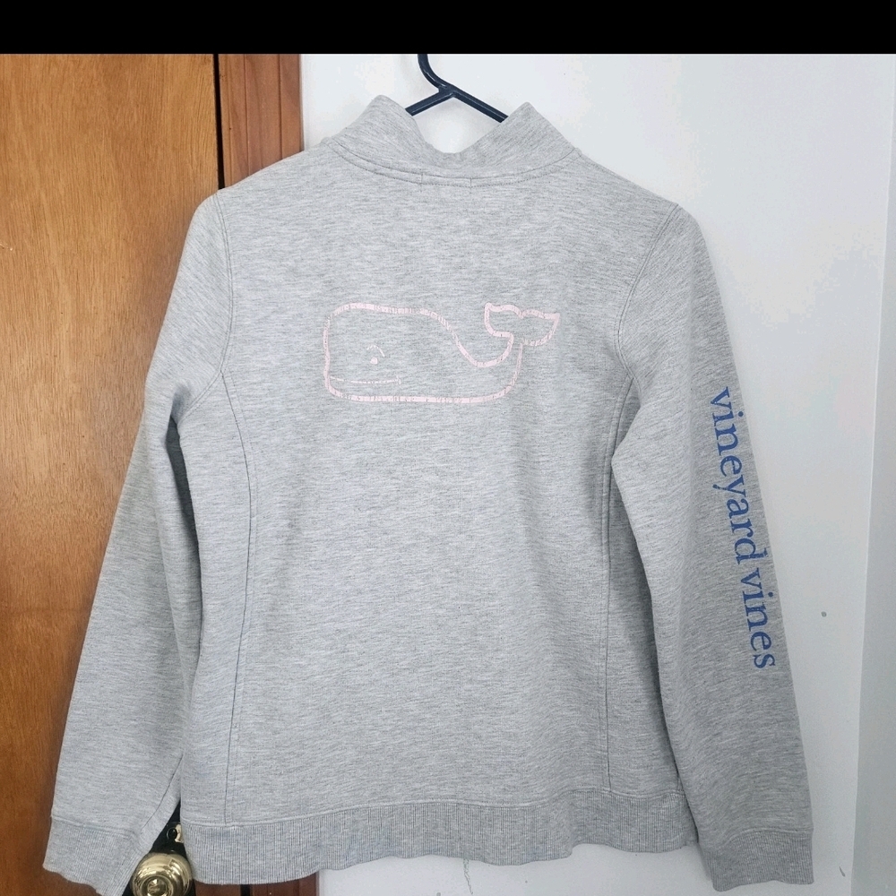 Vineyard Vines Light Gray Zip-Up Sweater - Picture 3 of 4